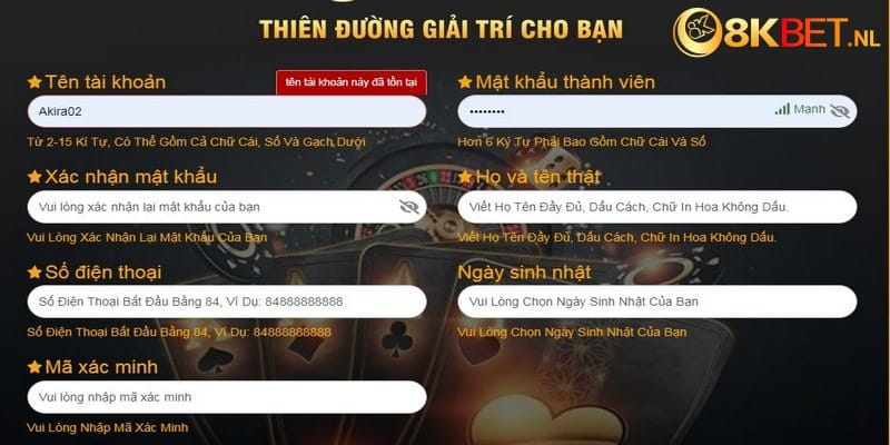 Nếu bạn gặp khó khăn khi muốn đăng ký hãy liên hệ 8KBET