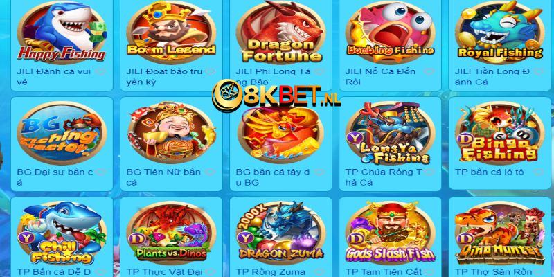 Nội dung game bắn cá 8KBET đa dạng cho bạn chinh phục