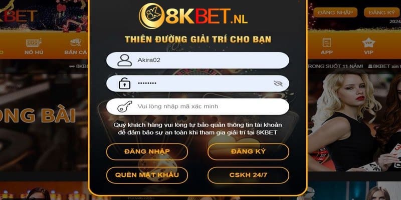 Cân làm gì khi quên ID hoặc password đăng nhập 8KBET?